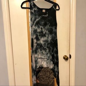 navy tie dye tank top with long flowy sides - NWT!